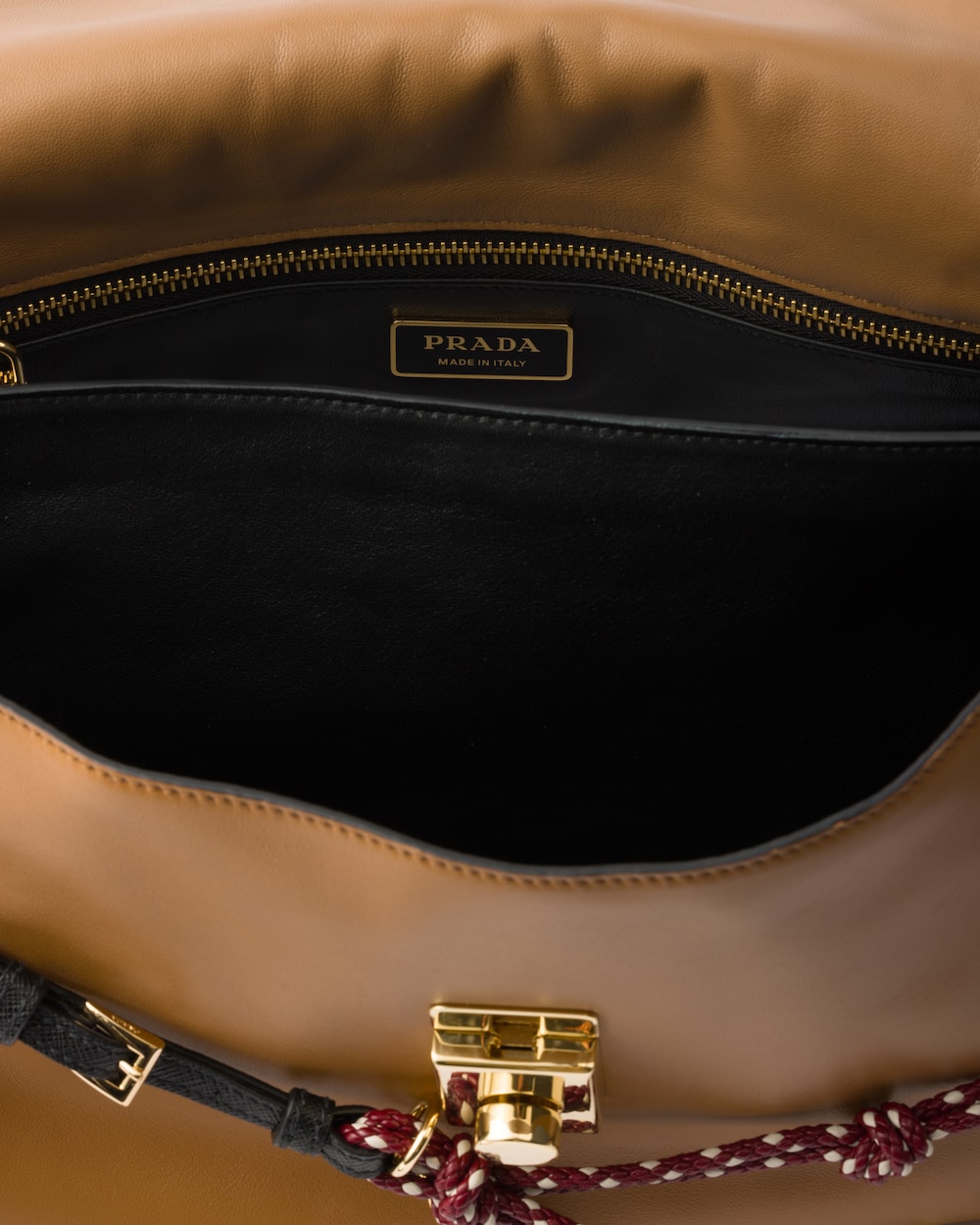 Prada Soft Sound Large Leather Shoulder Bag With Charms - Image 3